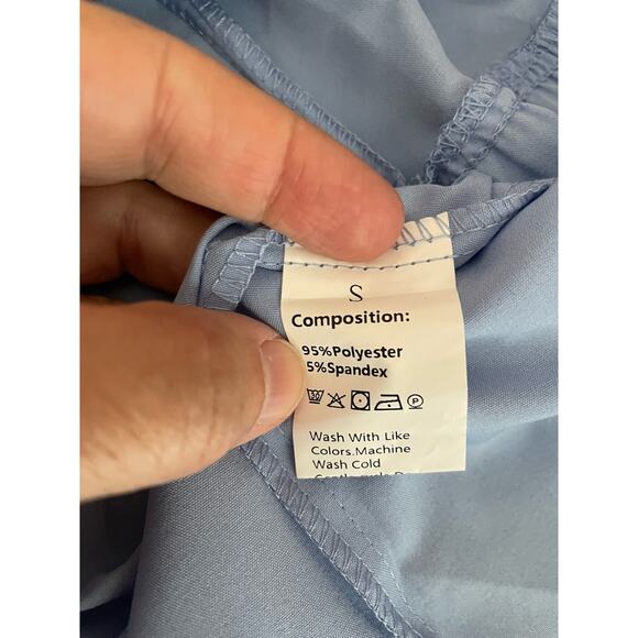 Smocked Sundress Womens Small Blue High Waisted Cottage Fairy Milkmaid - Picture 5 of 9